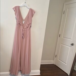 Pink Ruffled Maxi Dress